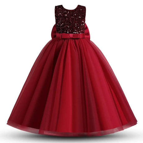 Teens Girls Bridesmaid Dresses For Wedding 5-14 Yrs Kids Sequin Birthday Party Long Dress Girls Evening Formal Pageant Vestidos - Lootquake