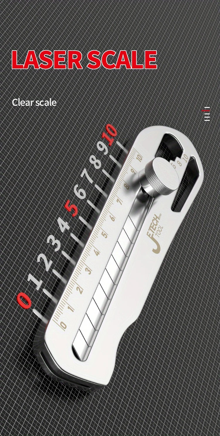 Couteau à papier peint robuste tout en acier épais, grand, tout en acier inoxydable, porte-outil durable de qualité industrielle