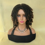 Afro Bob Faux Locs Wig | Crochet Twist Braids | Short Dreadlocks Wig | Synthetic Braided Wig