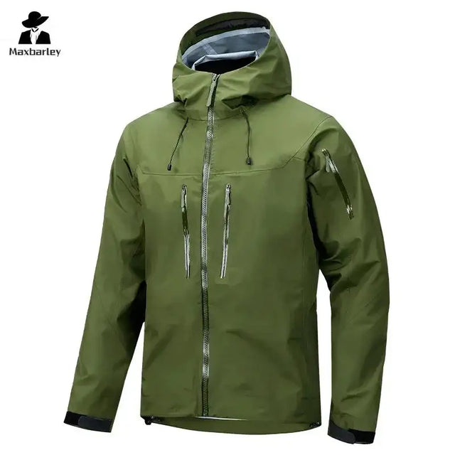 Jacket Men's Sports Casual Soft-shell Zipper Pocket Water Repellent Windbreaker New Autumn Functional Camping Hooded Raincoat - Lootquake