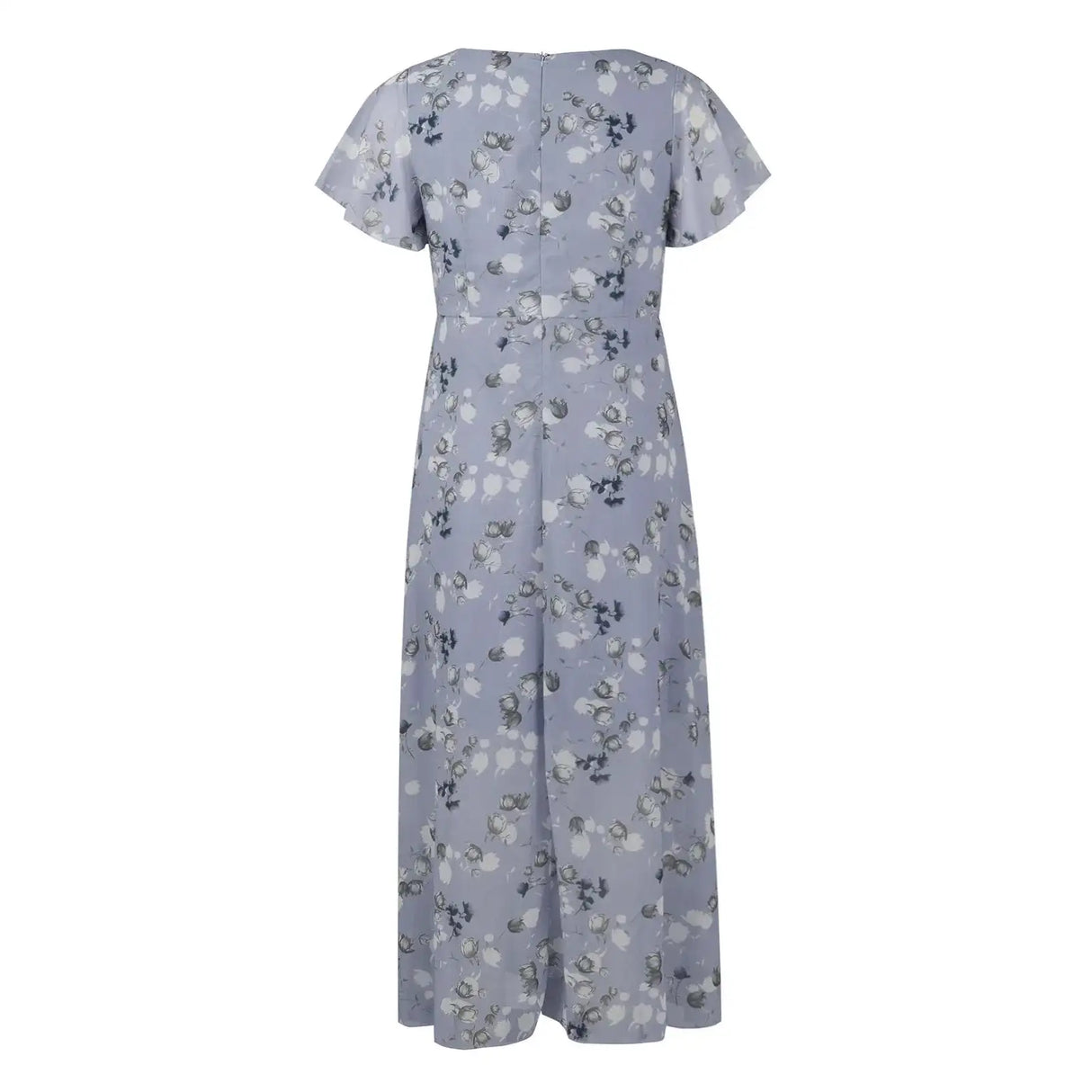 Vestidos Verano Moda 2024 Women's Swing Long Dress Chiffon Floral Short Sleeve Ruffle V Neck Fashion Waist Flowy Dress платье - Lootquake