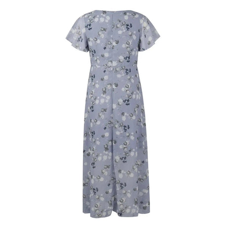 Vestidos Verano Moda 2024 Women's Swing Long Dress Chiffon Floral Short Sleeve Ruffle V Neck Fashion Waist Flowy Dress платье - Lootquake