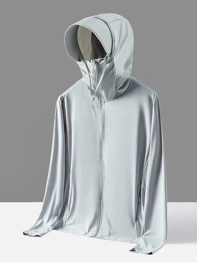 Summer UPF 100+ UV Proof Skin Coats Men Breathable Light Thin Cool Nylon Sun Protection Hooded Windbreaker Casual Jackets 8XL - Lootquake