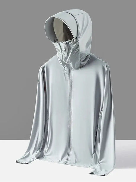 Summer UPF 100+ UV Proof Skin Coats Men Breathable Light Thin Cool Nylon Sun Protection Hooded Windbreaker Casual Jackets 8XL - Lootquake