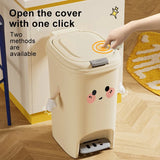 Papelera creativa para el hogar, con sentido avanzado, gran capacidad, para cocina, sala de estar, con pedal de presión y doble apertura.