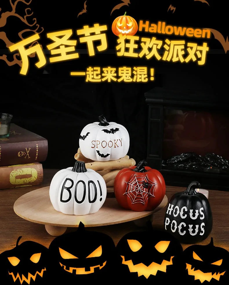 Halloween Party Decoration Ins Hot European Resin Pumpkin Decor Ghost Festival Table Boo Ornament Happy Halloween 2025 Party