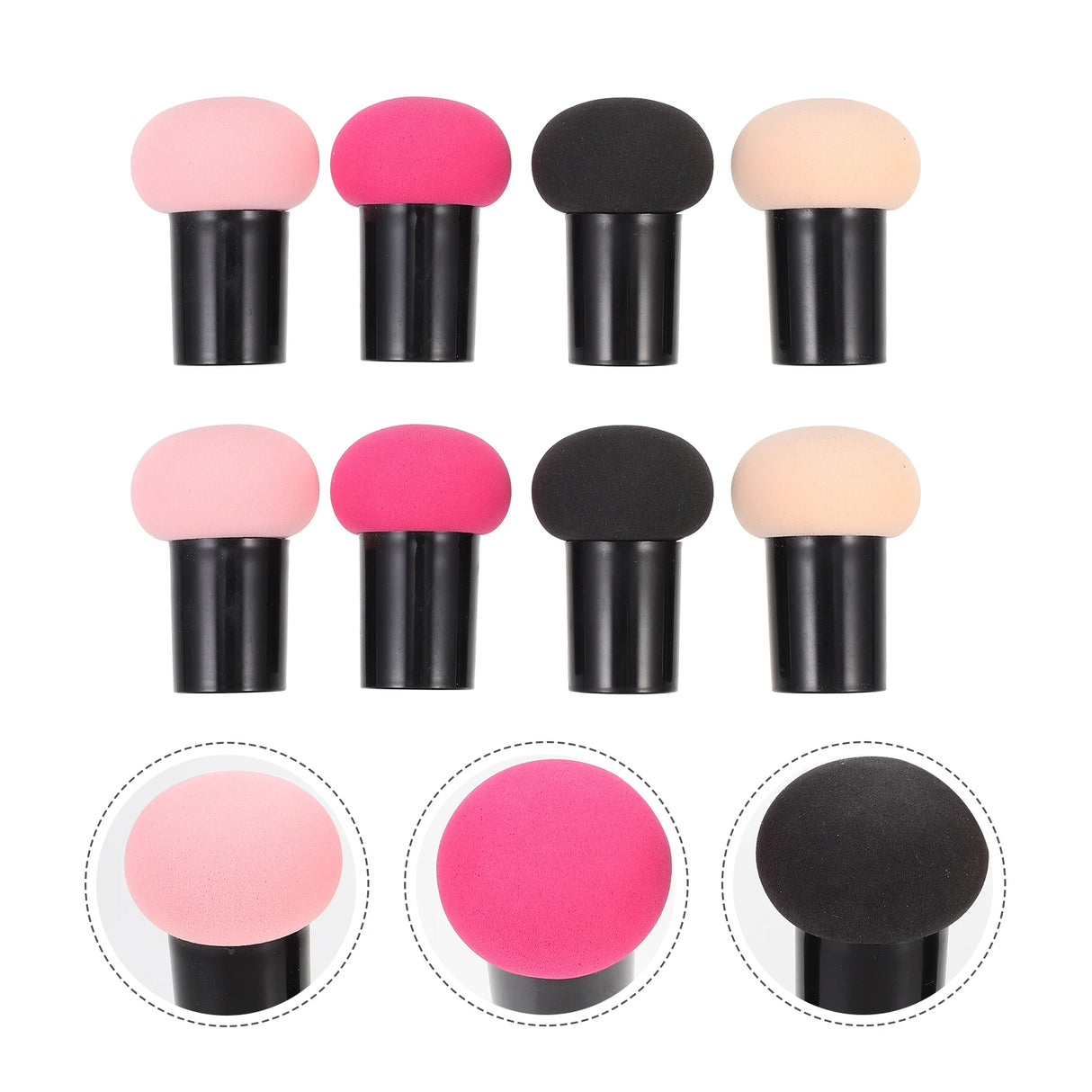 8 Pcs Powder Puff Sponge Wet Dry Makeup Foundation Blending Sponges Mushroom Head Beauty Tools BeigeRed