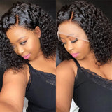 13x4 Deep Wave Bob Wig | Glueless Lace Front | Brazilian Remy Human Hair | Transparent Lace