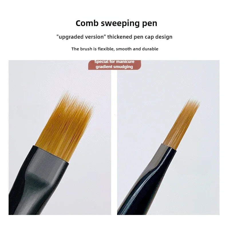 Gradient Nail Art Brush Acrylic Nail Ombre Pen DIY UV Gel Brushes Painting Drawing Flowers Nails Brush Manicure Tools for Salon