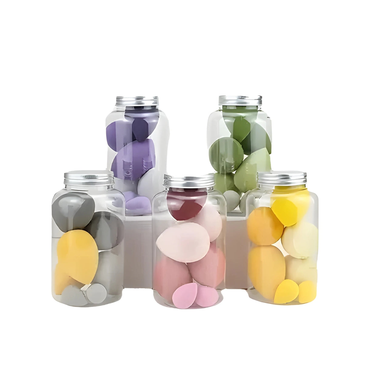 7 esponjas de maquillaje, esponjas cosméticas para base, esponjas para difuminar, esponjas para polvos, accesorios de maquillaje, herramientas de maquillaje para mujeres.