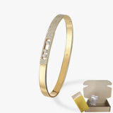 Pulsera de mujer en plata de ley S925, serie clásica MOVE/TWIN, pulsera de diamantes franceses, regalo navideño, joyería de alta calidad.