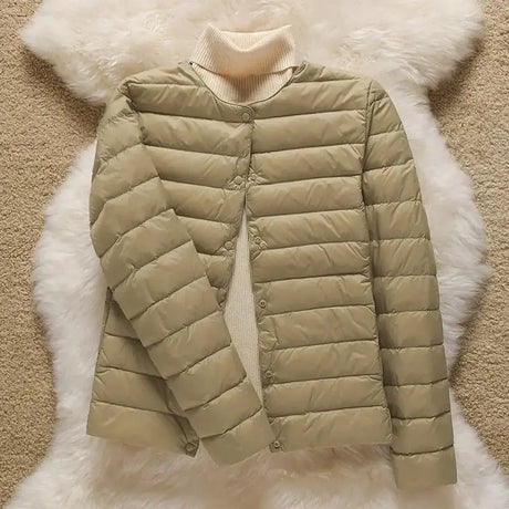 9 Color Women Puffer Jackets 90% Ultra Light Duck Down Women Matt Fabric Lightweight Coat Warm Female Windbreaker Parka - Lootquake