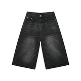 Women's Retro Wide Leg Baggy Casual Denim Shorts Harajuku Aesthetic High Waist Loose Shorts 2024 Summer Fashion Punk Shorts - Lootquake