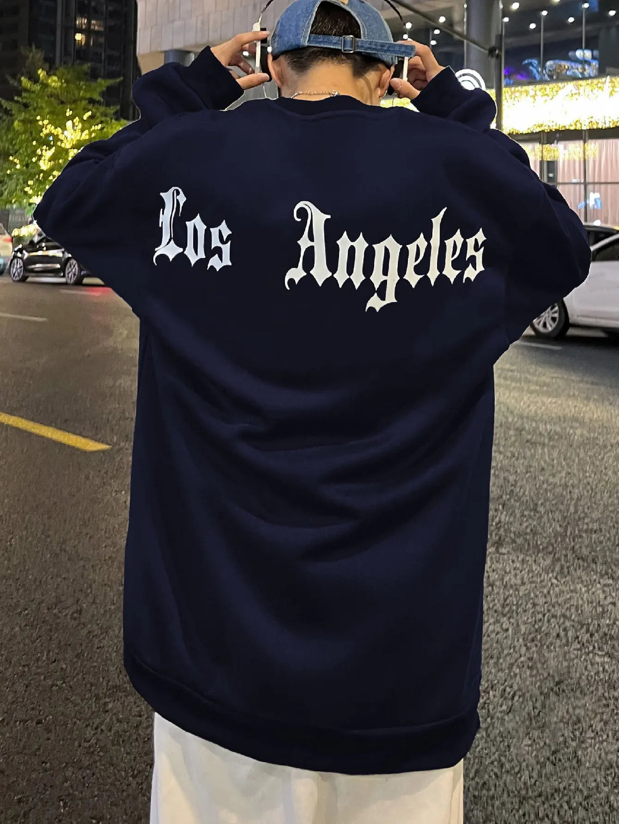 Art Letter Los Angeles Male Sweatshirts Hip Hop Simple Pullovers Fleece Casual Hoodies Autumn Comfortable Streetwear Sportswear - Lootquake