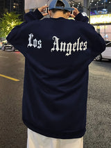 Art Letter Los Angeles Male Sweatshirts Hip Hop Simple Pullovers Fleece Casual Hoodies Autumn Comfortable Streetwear Sportswear - Lootquake