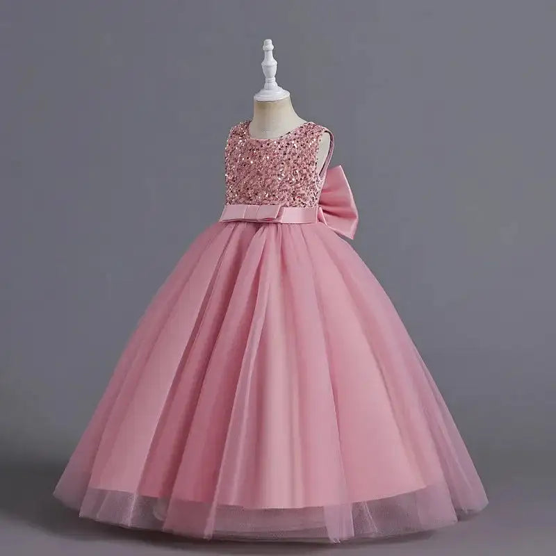 Teens Girls Bridesmaid Dresses For Wedding 5-14 Yrs Kids Sequin Birthday Party Long Dress Girls Evening Formal Pageant Vestidos - Lootquake