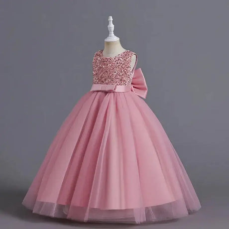 Teens Girls Bridesmaid Dresses For Wedding 5-14 Yrs Kids Sequin Birthday Party Long Dress Girls Evening Formal Pageant Vestidos - Lootquake