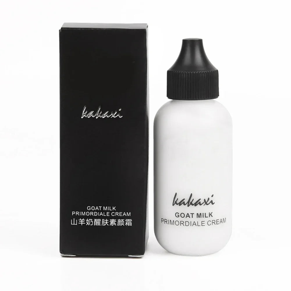 Base de maquillaje líquida de leche de cabra de 50 ml, hidratante, control de grasa, mate, corrector, resistente al agua, para el acné, maquillaje.