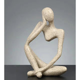 Escultura de minipensador, adornos de resina negra, esculturas abstractas modernas para escritorio, decoración del hogar, sala de estar, oficina