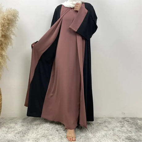 Eid Muslim Party Dress for Women Ramadan Abaya Fake 2 Piece Long Dress Morocco Vestidos Largos Dubai Turkey Robe Jalabiya 2024 - Lootquake