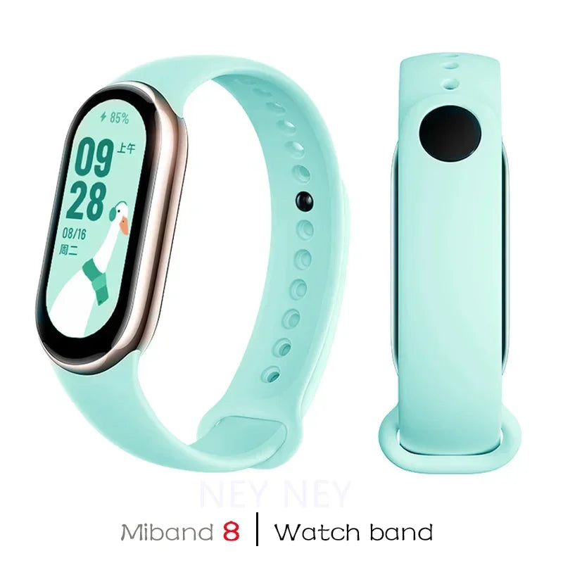 Correas deportivas para Xiaomi Mi Band 8-9 NFC, repuesto de pulsera de silicona Mi Band 9/8, resistente al agua, accesorios para Mi Band 9