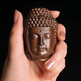 2.36'' Wood Sakyamuni Statue 6cm Wooden Buddha  Creative Tathagata Figurines Mahogany India  Head Crafts Car Decor