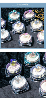 Ultra-Fine Aurora Nail Glitter Powder Sparkle Ice Transparent Polish Iridescent Nail Powder Multi Mirror Effect Glitter Dust