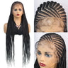 36" Knotless Box Braids Wig | Fulani Cornrows | 360 Full Lace | Baby Hair | Black Women