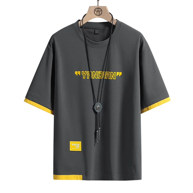 Hip Hop Loose Mens Streetwear T-shirts Casual Classic 2023 Summer Short Sleeves Black White Tshirt Tees Plus Oversize 5XL 6XL - Lootquake