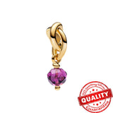 Unique 925 Sterling Silver Colorful Birthstone Eternity Round Dangle Charm Fit Original Bracelet Girls Birthday Jewelry Gift - Lootquake