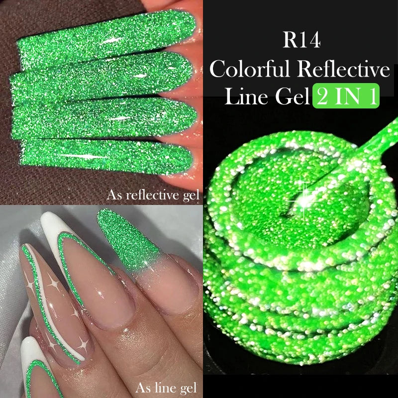 LILYCUTE 5ml Liner Gel Nail Polish UV LED Nail Art Paint Gel Gorgeous Glitter French Effect Semi Permanent Nail Painting UV Gel