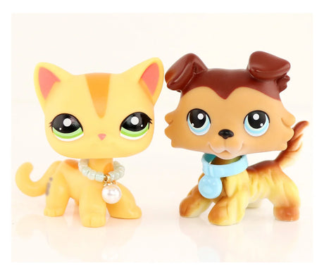 Mini 2pcs Lot Pet Shop Dogs and Cats Collectable With Accessories Best Gift For Kids Toy - Lootquake