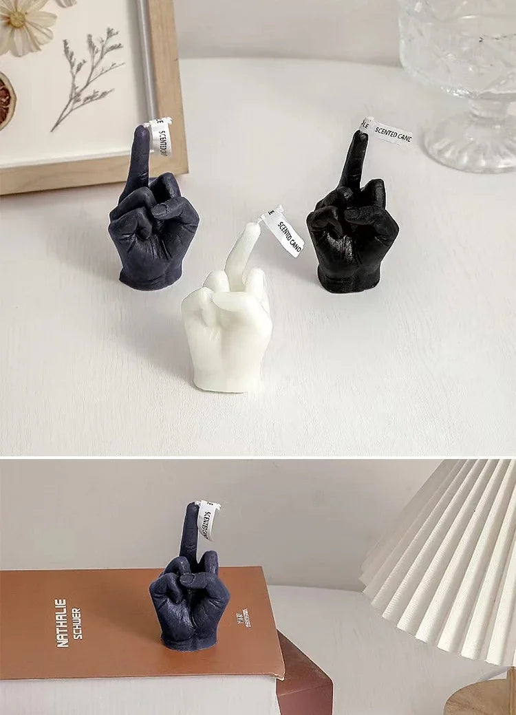 Velas creativas con forma de dedo medio, velas perfumadas, regalos divertidos y originales, adornos para decoración del hogar, regalos de cumpleaños.