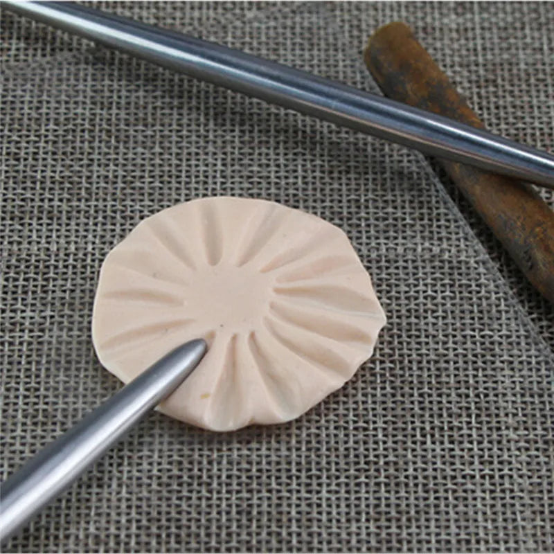 Stainless Steel Clay Sculpting Rod Pottery Modeling Stick Carving Ceramic Sculpture Tools Line Texture Creasing Indentation Tool