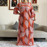 New Style African Dashiki Print Long Sleeve Loose Cotton Elegant Women  Abaya Long Dress Summer Maxi Casual Dresses Vestidos - Lootquake