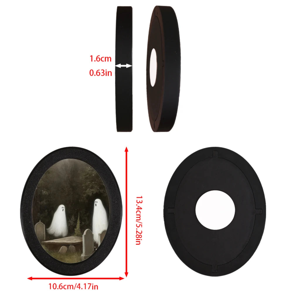 1 Piece of Halloween Mysterious-style Oval Decoration, Designed with Ghost Illustration, Suitable for Home Wall Display, Adding