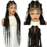 34" Cornrow Braids Wig with Curly Ends | Full Lace Frontal