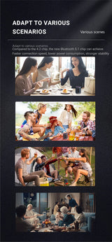 Altavoz Bluetooth portátil, subwoofer estéreo de 360 grados, resistente al agua IPX7, con iluminación, compatible con TF, TWS, inalámbrico, 40 W, para exteriores.