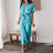 Formal Dresses For Wedding Guest Short Sleeve Long Dress Temperament Commuting High Waist Button Dress vestidos de graduación - Lootquake