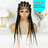 24" Orange Highlight Cornrow Braided Wig | Full Lace Synthetic Wig for Black Women | High-Temp Fiber | Daily Wear