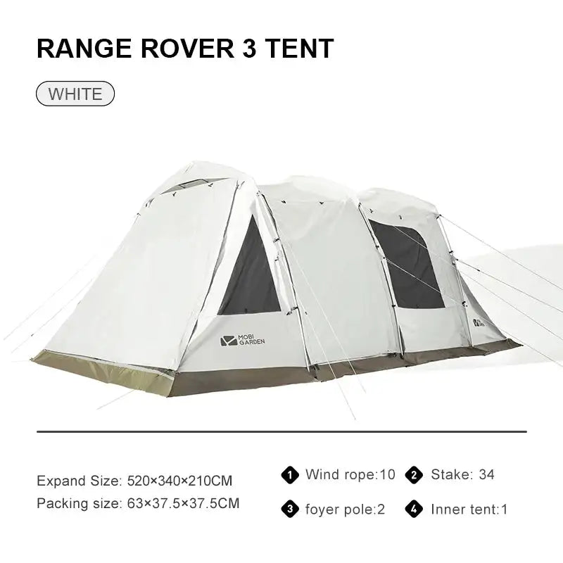 MOBI GARDEN Camping LS4 Tunnel Tent Living Shell Tent Large Blow Tent Invite Space Two Bedrooms