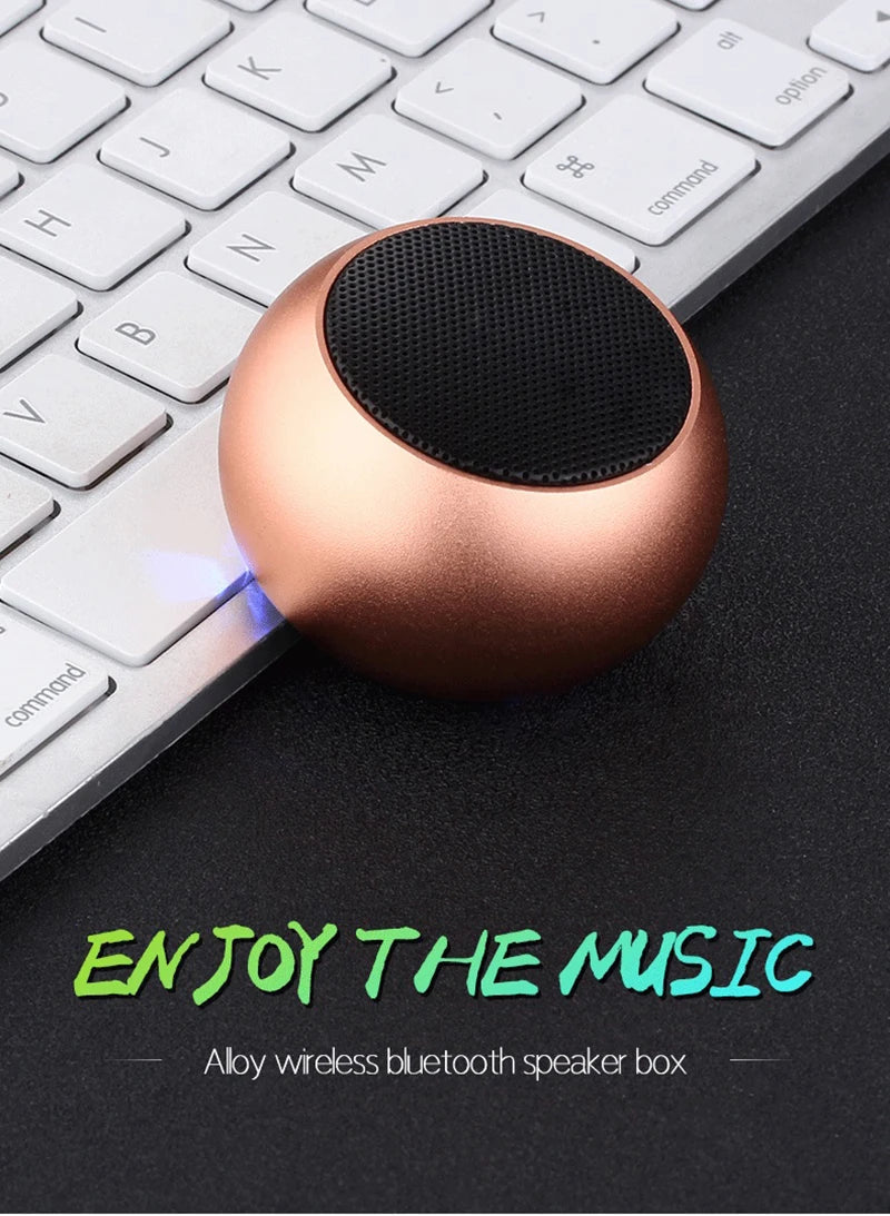 Altavoces inalámbricos Bluetooth TWS manos libres, altavoz portátil para teléfono celular, pequeño subwoofer, caja de sonido de graves, mini caja de sonido de metal