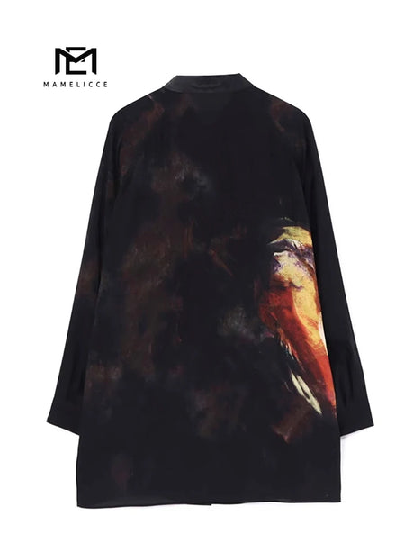MAMELICCE mens designer clothes Oversized Hawaiian shirt long sleeve men's shirts korean popular clothes Men's shirts clothing - Lootquake