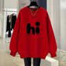 Autumn Fashion Loose O-neck Hoodies Women Clothing Vintage Chic Pullovers Letter Printed Pure Cotton Sweatshirts - Lootquake