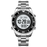 Reloj digital SKMEI 2141 de acero inoxidable con brújula para oración musulmana, alarma Adhan, Hijri, islámico, con luz de fondo