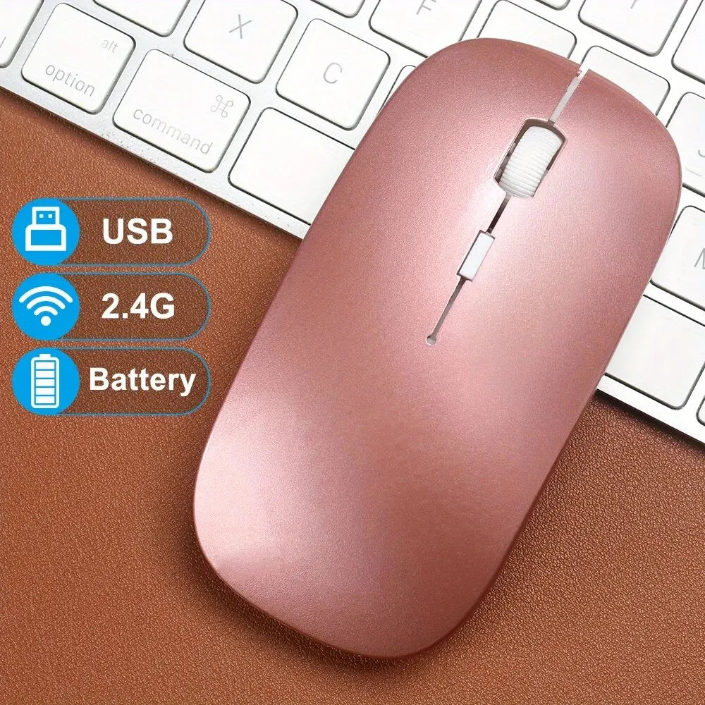 Souris de jeu sans fil, rétroéclairée, compatible USB, rechargeable, RVB, silencieuse, ergonomique, pour ordinateur portable et PC