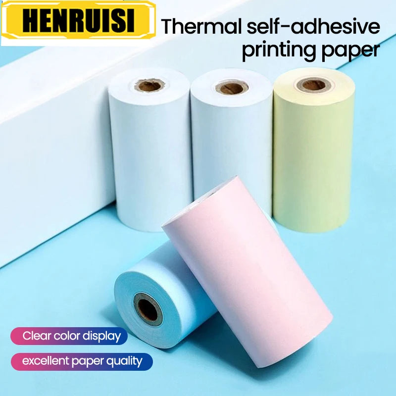 57x30mm Thermal Printing Paper Color White Semi-Transparent Thermal Printing Roll Paper For Kid Instant Print Camera Label Paper