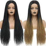 26" Long Box Braided Crochet Wig | Knotless Micro Twist Braids | Synthetic Hair Wig | 1B, 1B/27, 1B/30, 1B/Grey