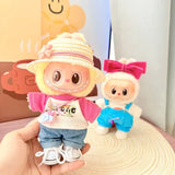 Vêtements de poupée Labubu, ensemble de police, t-shirt d'été, poupées Labubu I II Idol 15/17 cm, vêtements assis, accessoires de fête, cadeaux DIY