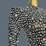 Stunning Evening Gown Long Dress Birthday Celebrate Luxurious Costume Sparkly Big Rhinestone Dancer Flashing Party Dress Gesebei - Lootquake